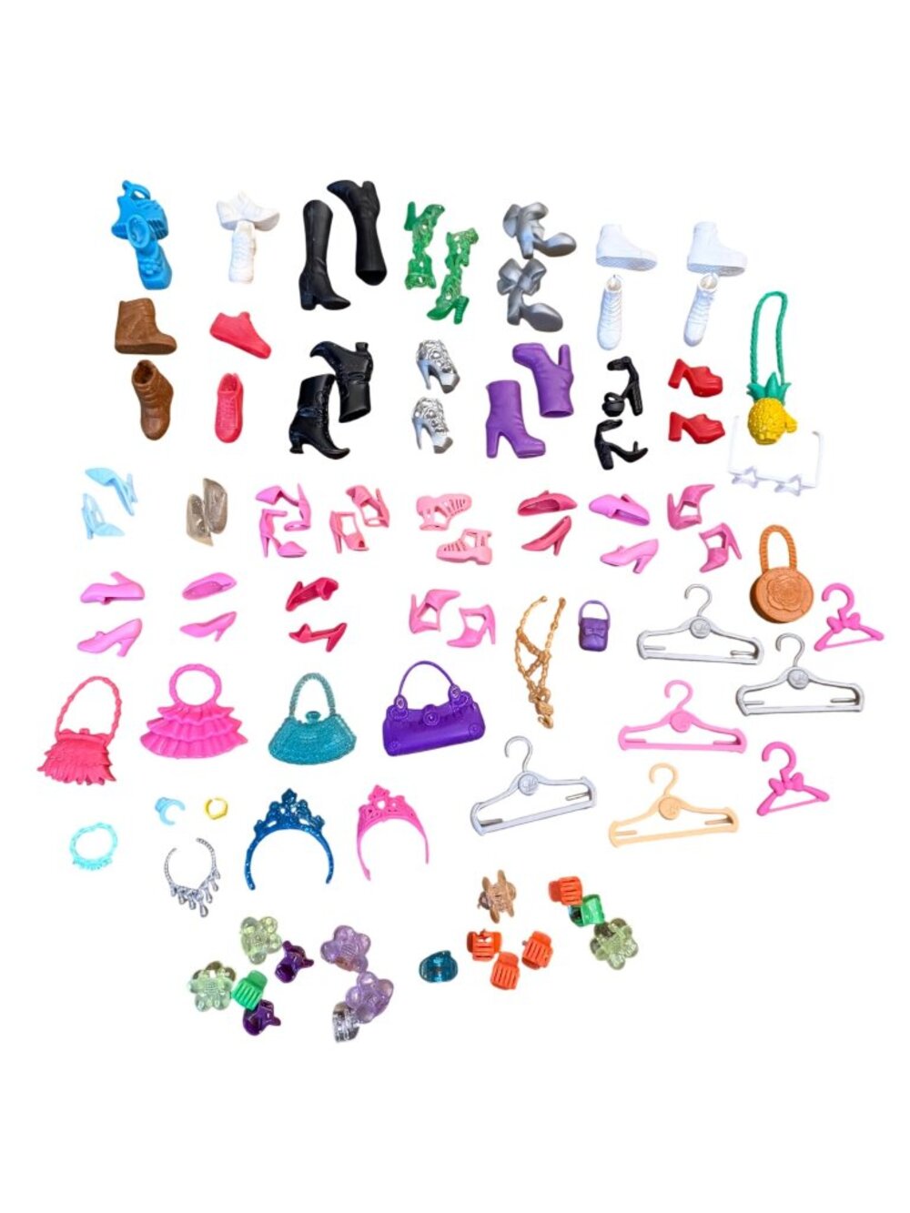 Barbie Doll Accessories Lot Shoes Bags Hangers & Jewelry For Fashion Play LOT5